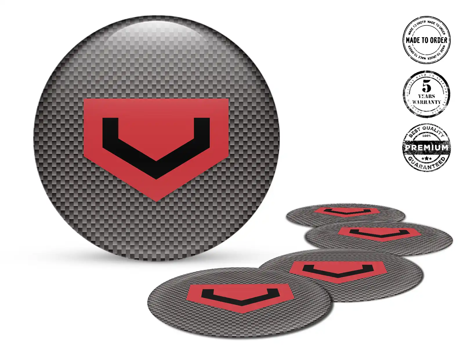 Vossen Pegatina de Silicona Estilo Emblemas Bombados de Aro
